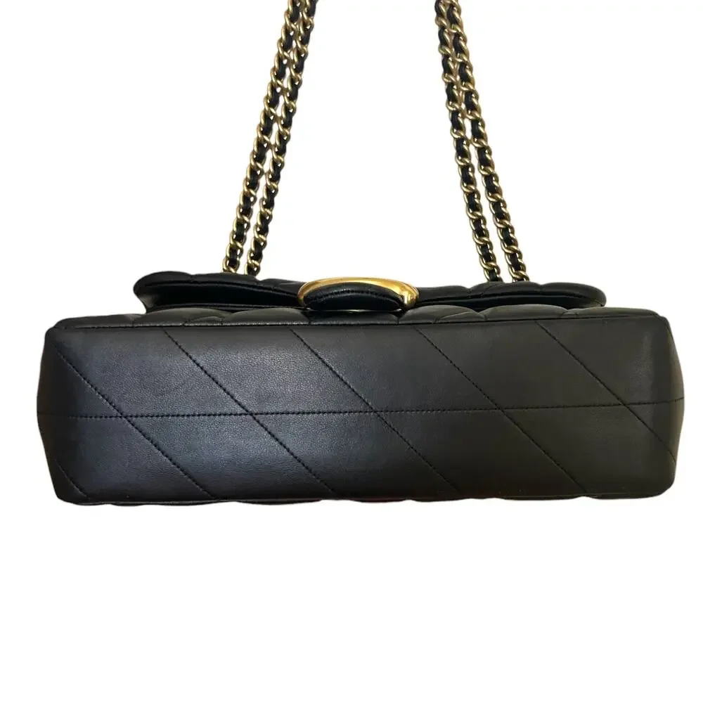Coach Women's 'The Tabby' 26 Shoulder Bag Pillow Quilt Smooth Leather Black Gold